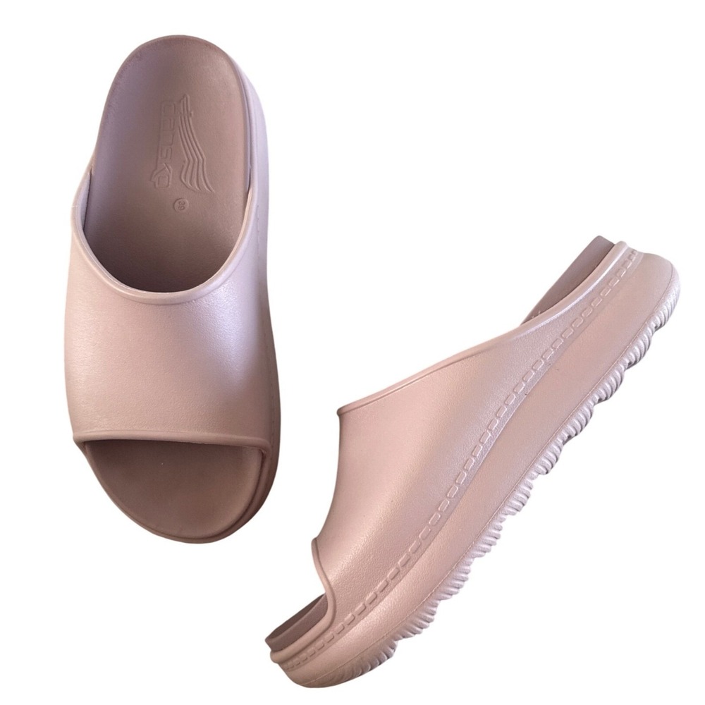 Dansko Devyn Mauve Blush Pink Platform Slide Recovery Sandals - Picture 5 of 12